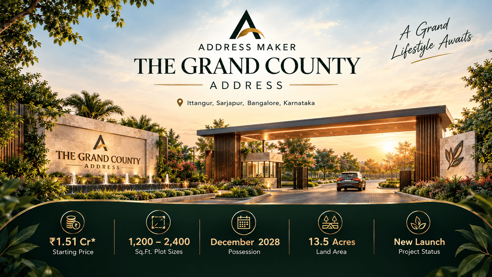 The Grand County Address - Premium Plots in Sarjapura