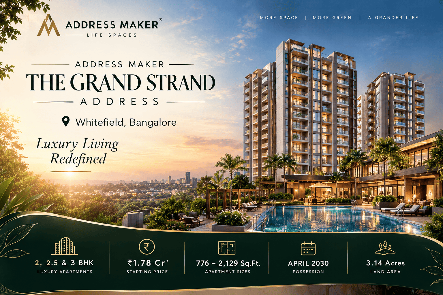 The Grand Strand Address - Premium 2 & 3 BHK Apartments in Whitefield